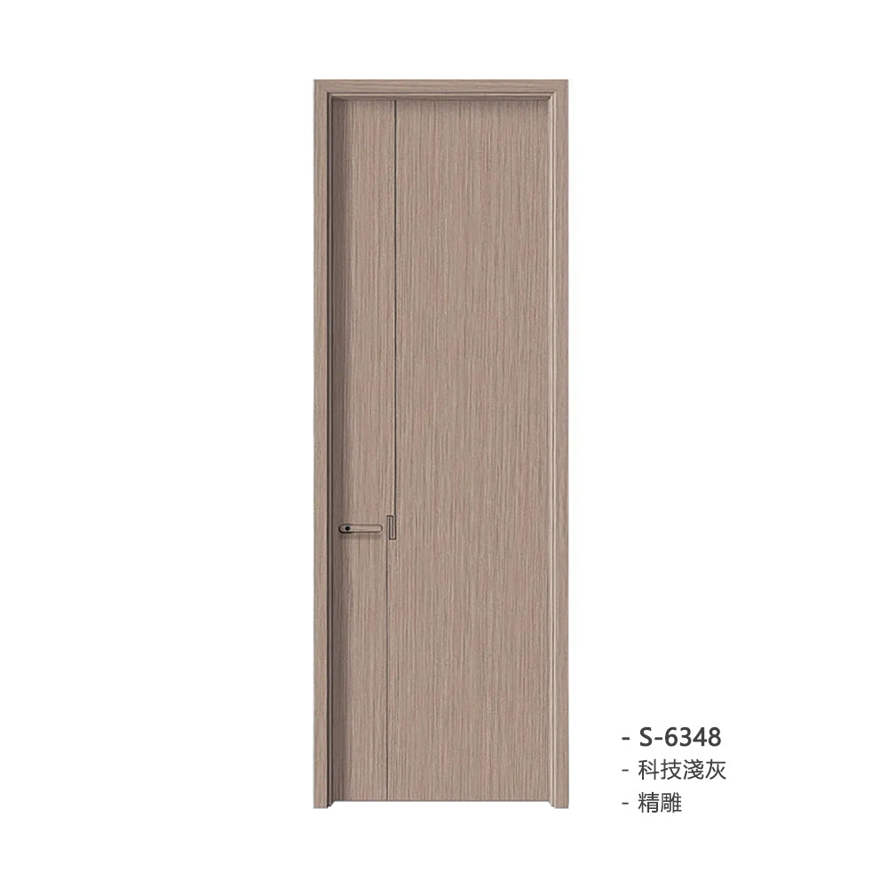Carbon Crystal Wooden Doors Z50(包木框和門鎖)碳晶門 實木複合門 生態門 現代簡約風格 科技淺灰 S-6348