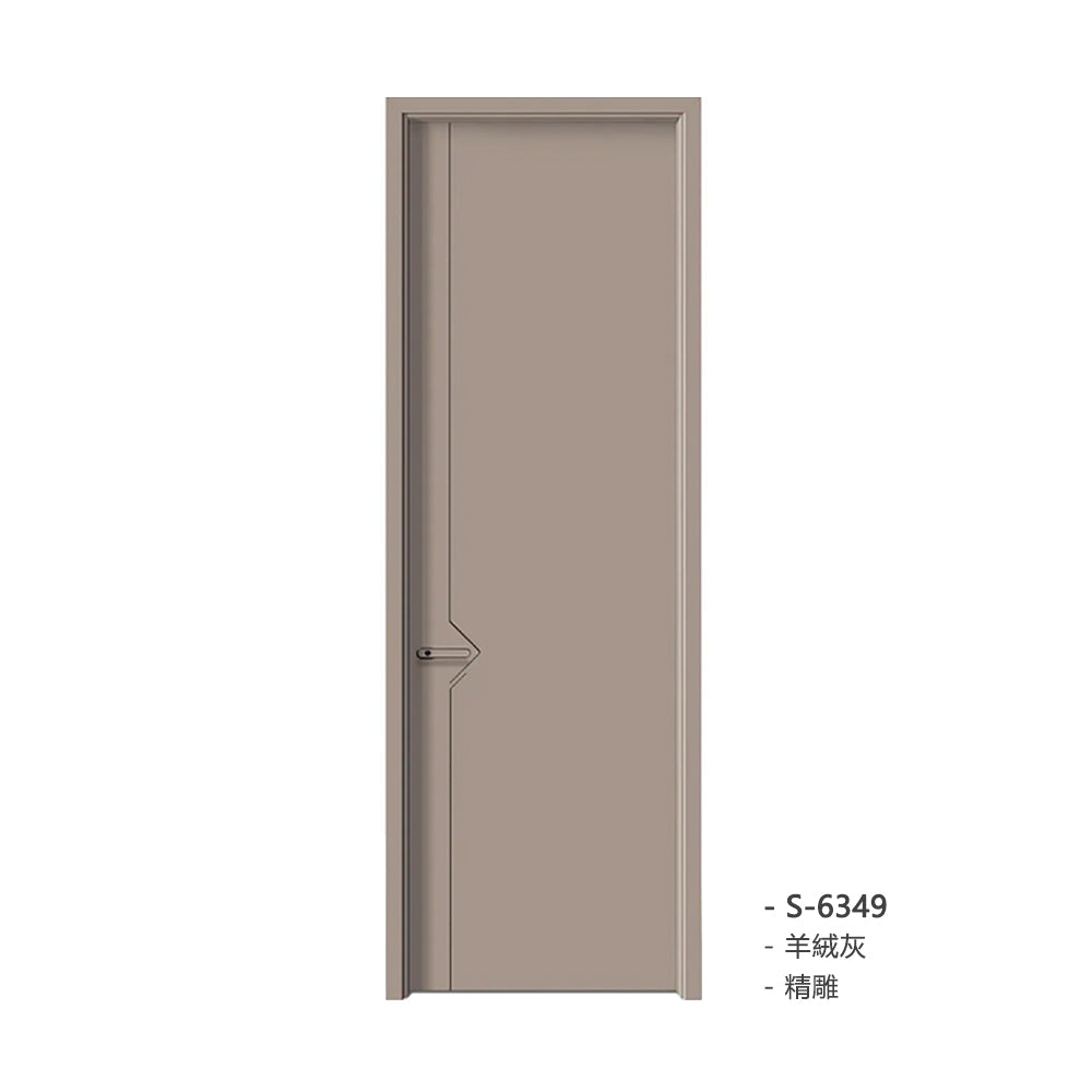 Carbon Crystal Wooden Doors Z50(包木框和門鎖)碳晶門 實木複合門 生態門 現代簡約風格 羊絨灰 S-6349