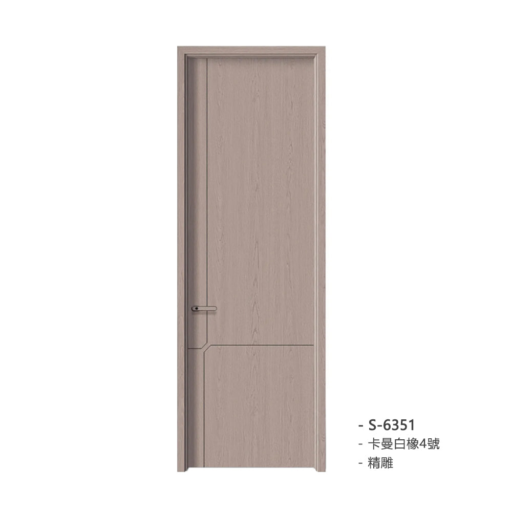 Carbon Crystal Wooden Doors Z50(包木框和門鎖)碳晶門 實木複合門 生態門 現代簡約風格 卡曼白橡4號 S-6351