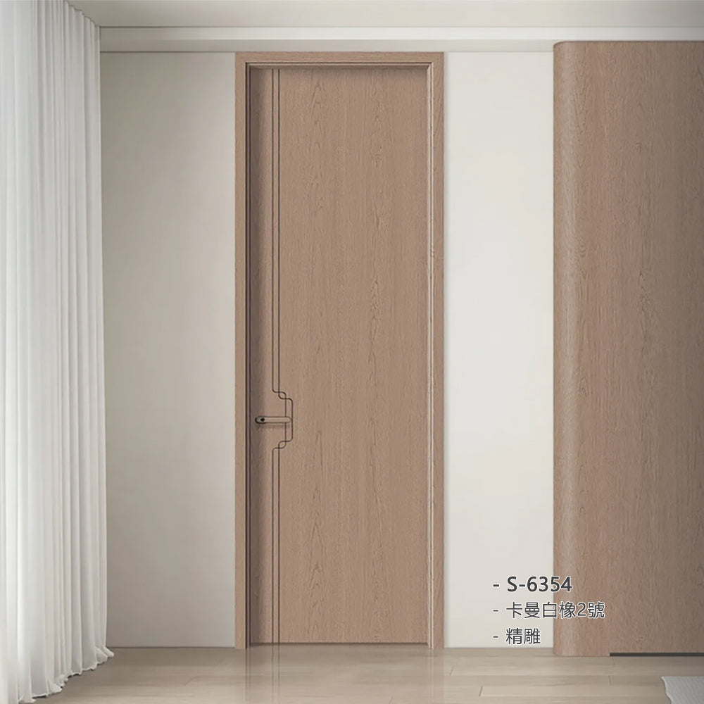 Carbon Crystal Wooden Doors Z50(包木框和門鎖)碳晶門 實木複合門 生態門 現代簡約風格 卡曼白橡2號 S-6354