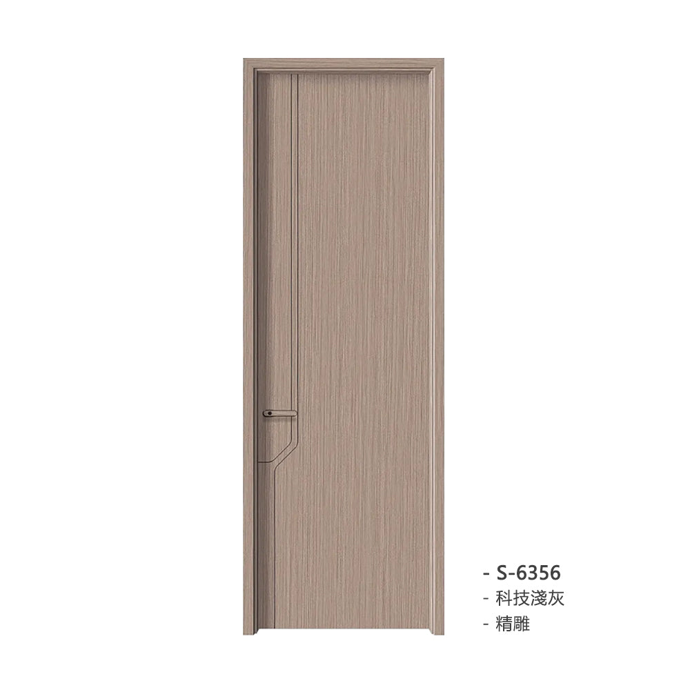 Carbon Crystal Wooden Doors Z50(包木框和門鎖)碳晶門 實木複合門 生態門 現代簡約風格 科技淺灰 S-6356