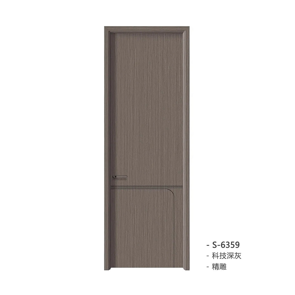 Carbon Crystal Wooden Doors Z50(包木框和門鎖)碳晶門 實木複合門 生態門 現代簡約風格 科技深灰 S-6359
