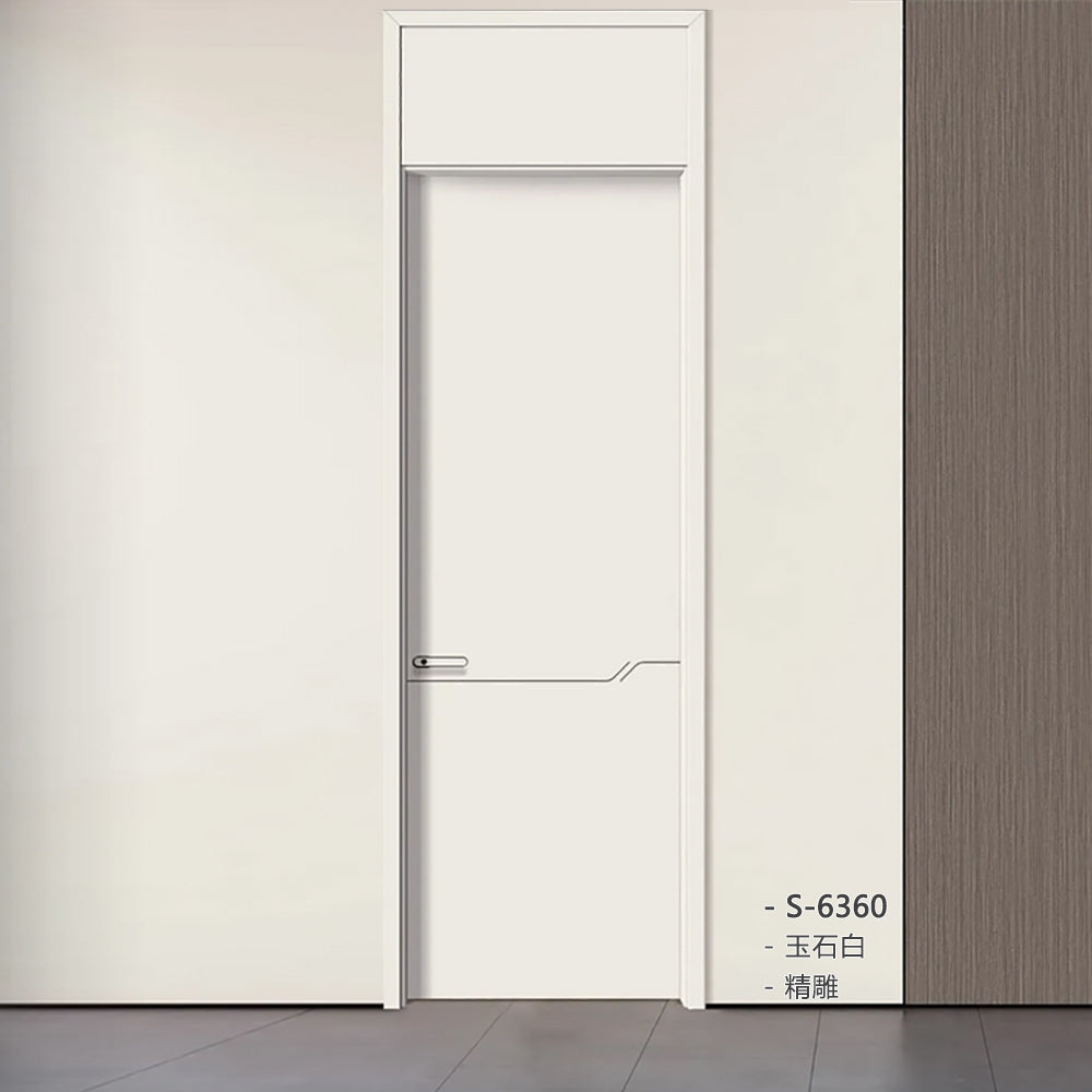 Carbon Crystal Wooden Doors Z50(包木框和門鎖)碳晶門 實木複合門 生態門 現代簡約風格 玉石白 S-6360