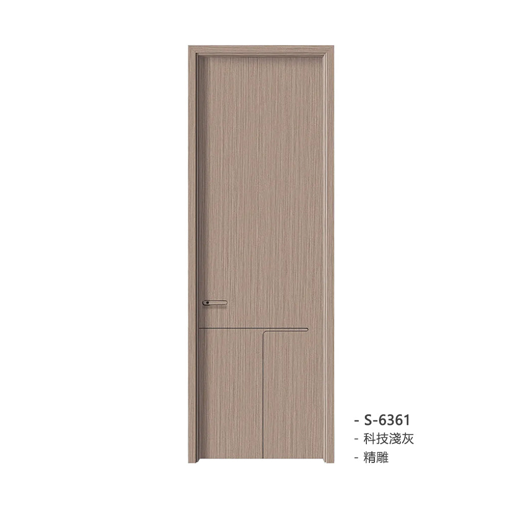 Carbon Crystal Wooden Doors Z50(包木框和門鎖)碳晶門 實木複合門 生態門 現代簡約風格 科技淺灰 S-6361