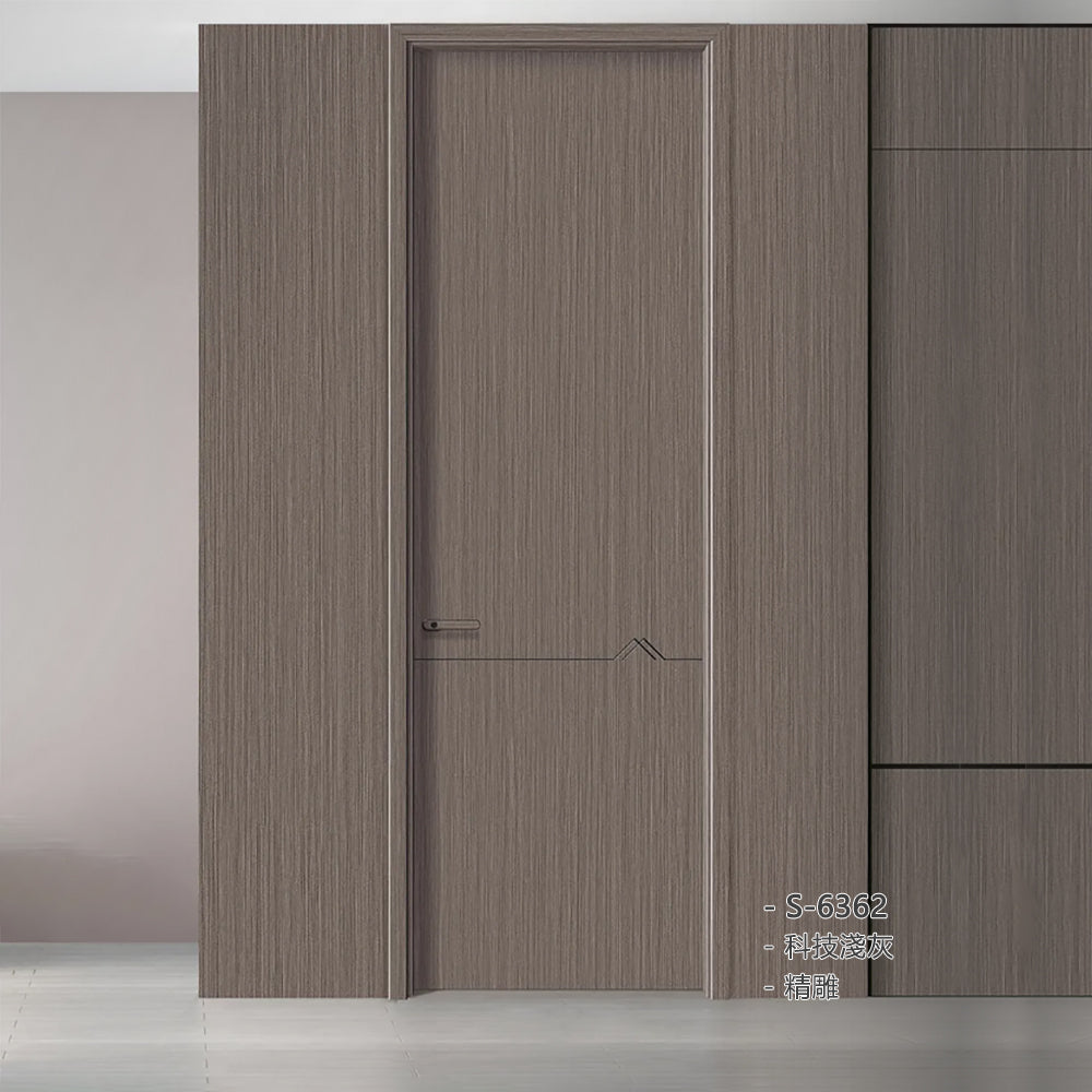 Carbon Crystal Wooden Doors Z50(包木框和門鎖)碳晶門 實木複合門 生態門 現代簡約風格 科技深灰 S-6362