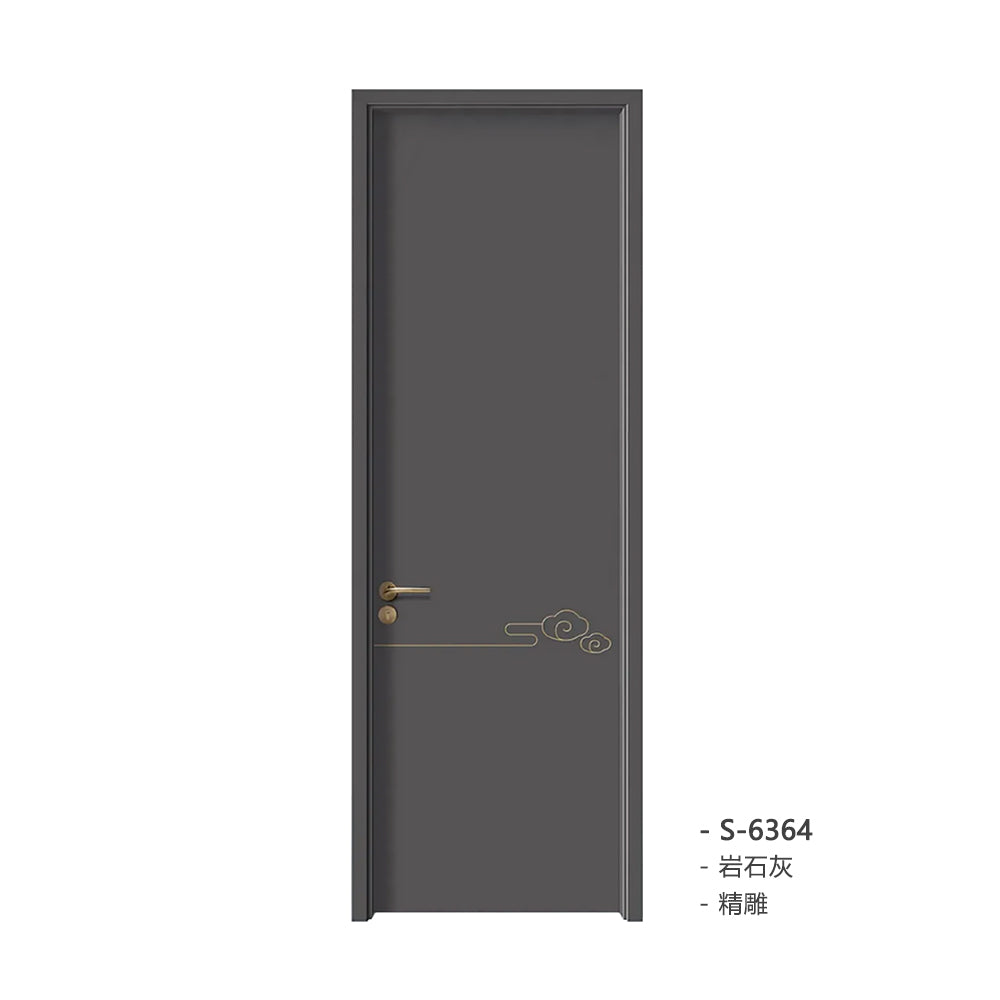 Carbon Crystal Wooden Doors Z50(包木框和門鎖)碳晶門 實木複合門 生態門 現代簡約風格 岩石灰 S-6364