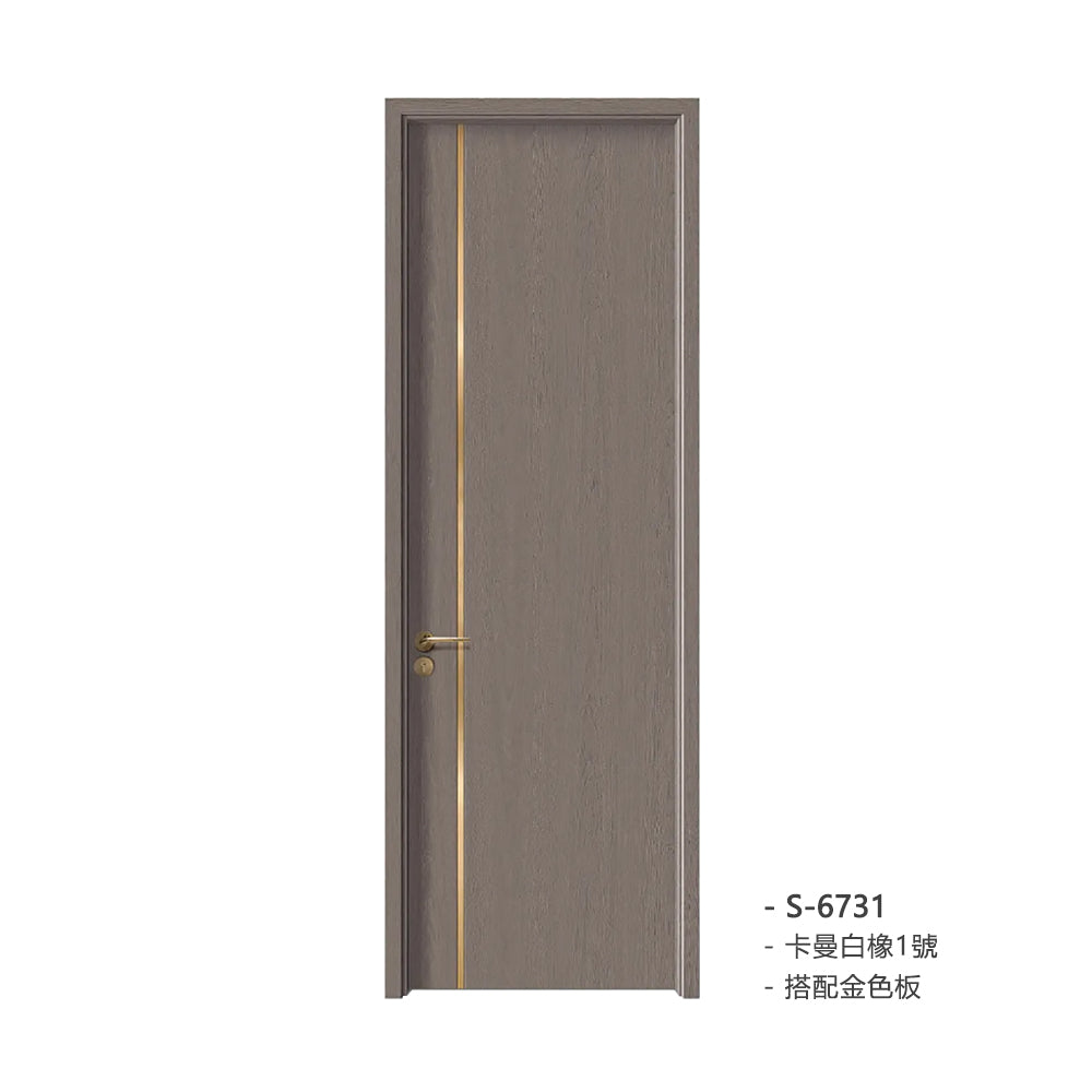 Carbon Crystal Wooden Doors Z50(包木框和門鎖)碳晶門 實木複合門 生態門 現代簡約風格 卡曼白橡1號 S-6731