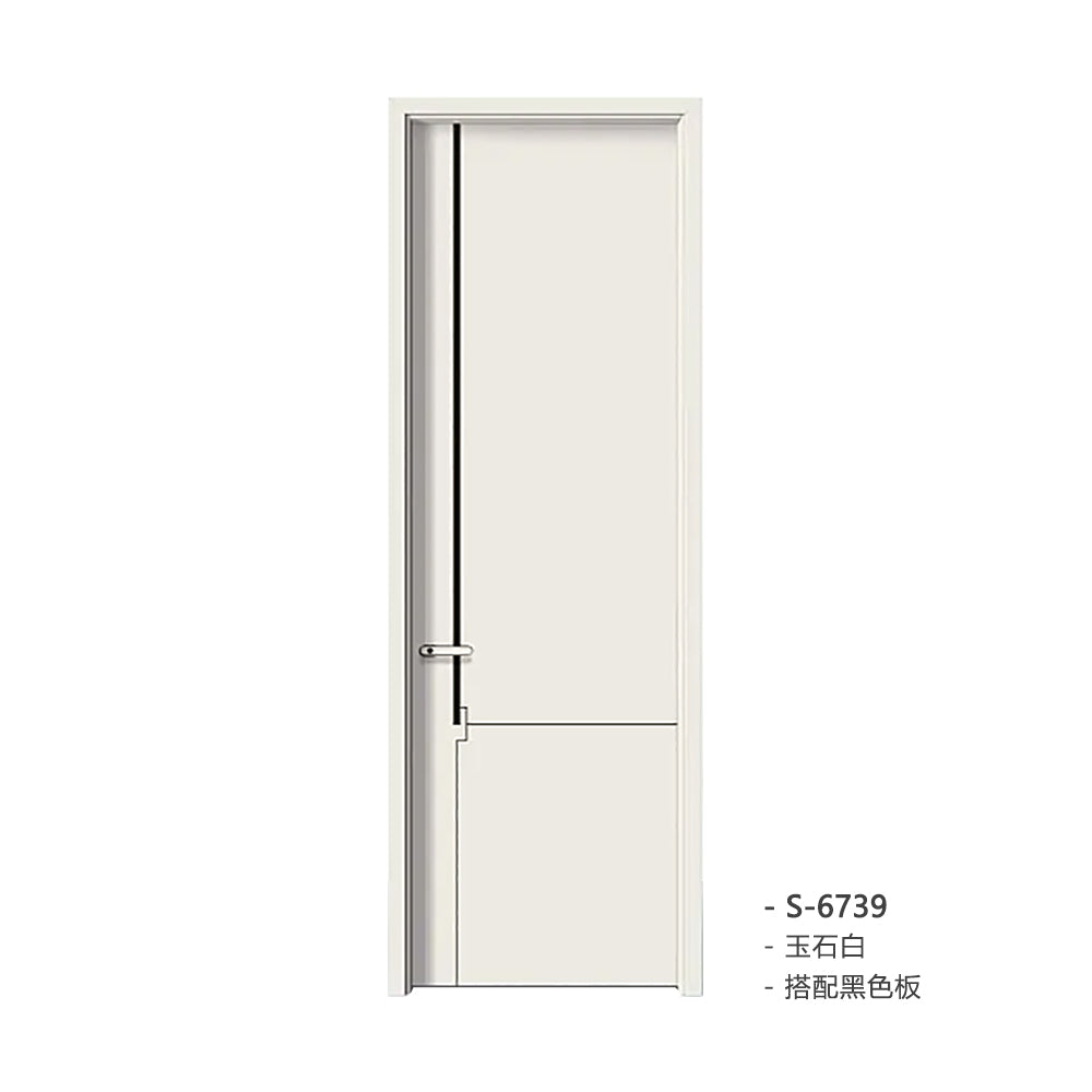 Carbon Crystal Wooden Doors Z50(包木框和門鎖)碳晶門 實木複合門 生態門 現代簡約風格 玉石白 S-6739