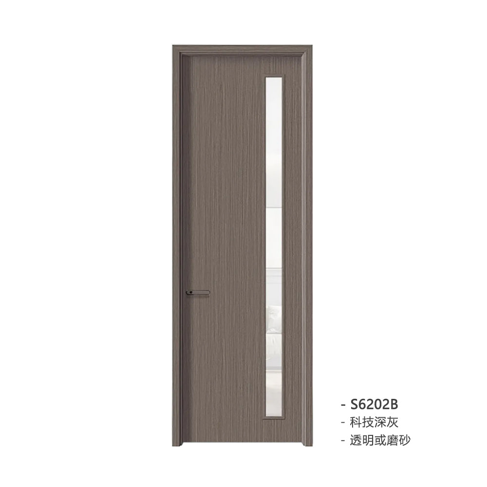 Carbon Crystal Wooden Doors Z50(包木框和門鎖)碳晶門 實木複合門 生態門 現代簡約風格 科技深灰 S6202B