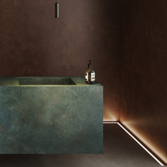 意大利設計磁磚 Italian Design Tiles 微水泥 工業風 鈷藍質感 SW918116GY 90×180cm 地磚 牆磚 柔光磚 Dry grain and throw 半拋幹粒工藝 Dumb and soft face 啞柔面