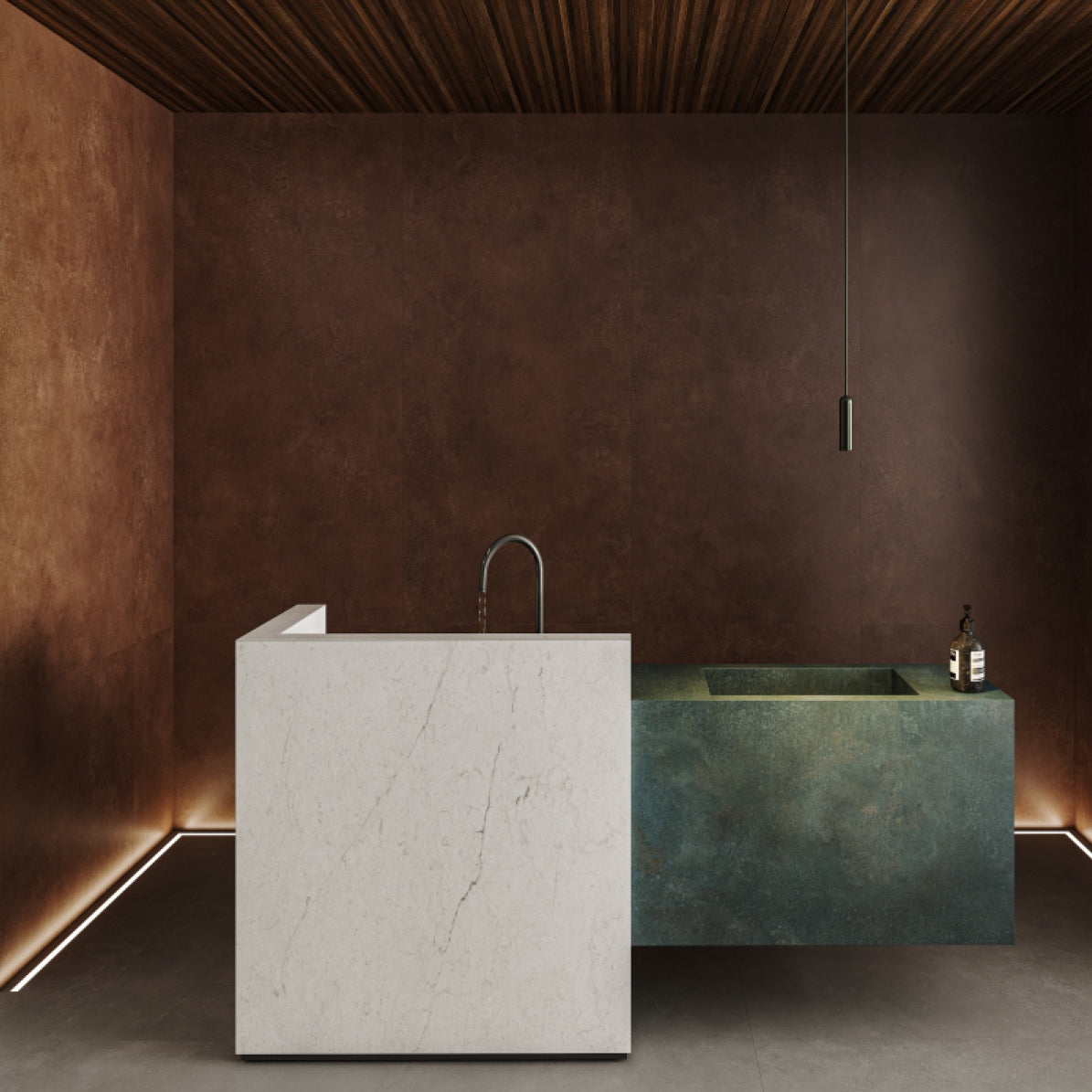 意大利設計磁磚 Italian Design Tiles 微水泥 工業風 鐵鏽質感 SW918115GY 90×180cm 地磚 牆磚 柔光磚 Dry grain and throw 半拋幹粒工藝 Dumb and soft face 啞柔面