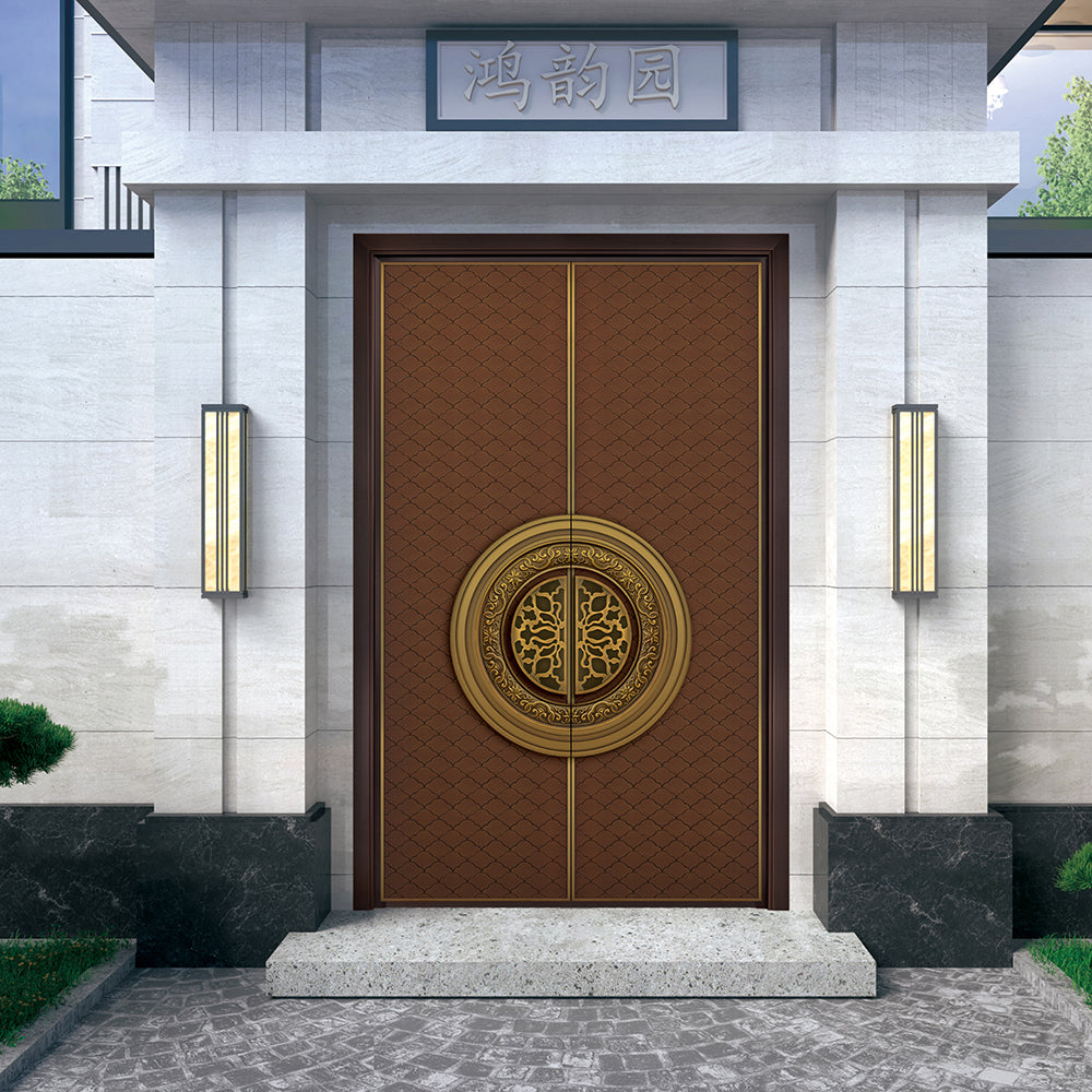Entrance Doors 大門 入戶門 XB-303Z 純銅裝甲門 Front Doors Exterior doors 不鏽鋼大門 表面鍍銅工藝 別墅大門 包框包鎖 多色可選