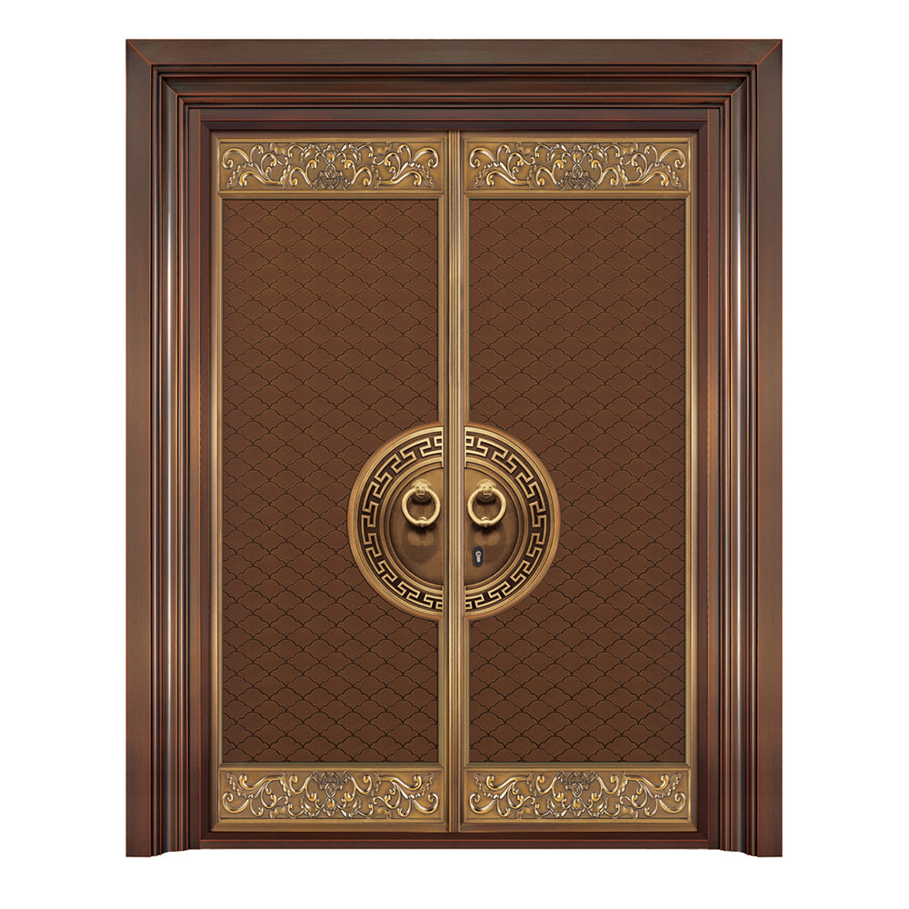 Entrance Doors 大門 入戶門 XB-310Z 純銅裝甲門 Front Doors Exterior doors 不鏽鋼大門 表面鍍銅工藝 別墅大門 包框包鎖 多色可選