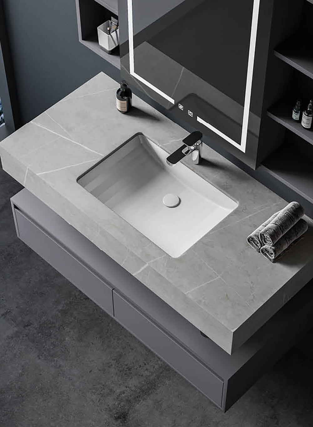 Custom Bathroom Cabinets XD5022 訂造浴室櫃 Custom Mirror Cabinets 訂造鏡櫃 烤漆櫃體 可選洗手盆規格 現代風格 智能鏡櫃