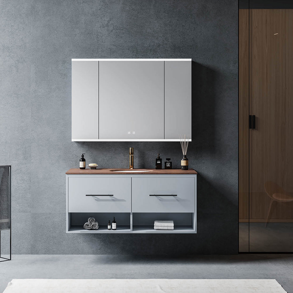 Custom Bathroom Cabinets XD5052 訂造浴室櫃 Custom Mirror Cabinets 訂造鏡櫃 烤漆櫃體 可選洗手盆規格 現代風格 智能鏡櫃