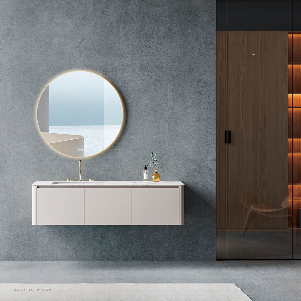 Custom Bathroom Cabinets XD6059 訂造浴室櫃 Custom Mirror Cabinets 訂造鏡櫃 烤漆櫃體 可選洗手盆規格 現代風格 智能鏡櫃