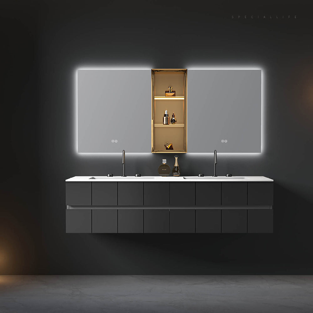 Custom Bathroom Cabinets XD6077 訂造浴室櫃 Custom Mirror Cabinets 訂造鏡櫃 烤漆櫃體 可選洗手盆規格 現代風格 智能鏡櫃
