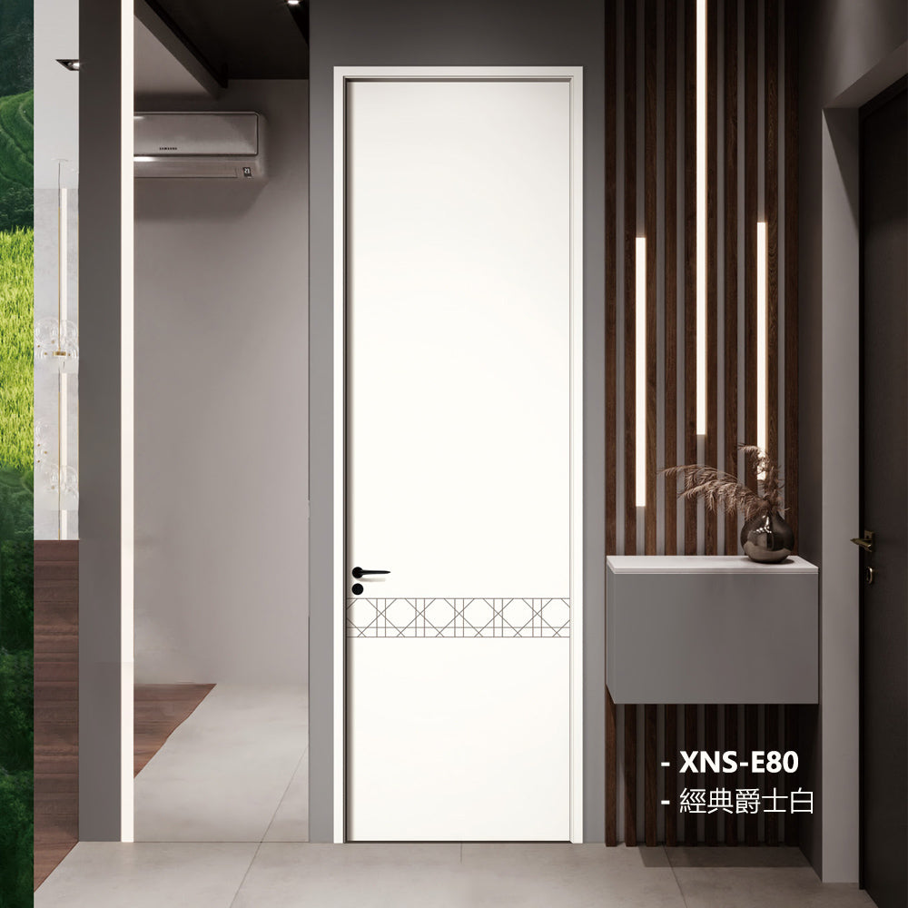 Carbon Crystal Wooden Doors Z50 (包木框和門鎖)經典爵士白 XNS-E80 碳晶門 實木復合門 生態門 現代簡約風格