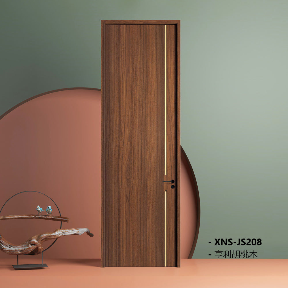 Carbon Crystal Wooden Doors Z50 (包木框和門鎖)亨利胡桃木 XNS-JS208 碳晶門 實木復合門 生態門 現代簡約風格