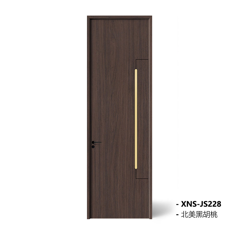 Carbon Crystal Wooden Doors Z50 (包木框和門鎖) 亨利胡桃木 XNS-JS229 碳晶門 實木復合門 生態門 現代簡約風格