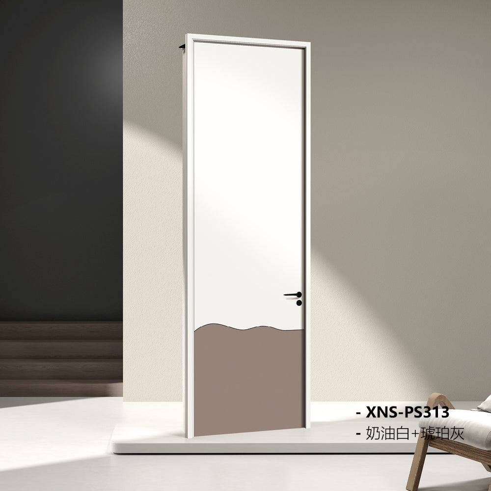 Carbon Crystal Wooden Doors Z50 (包木框和門鎖)奶油白(PET)+琥珀灰(PET) XNS-PS313 碳晶門 實木復合門 生態門 現代簡約風格