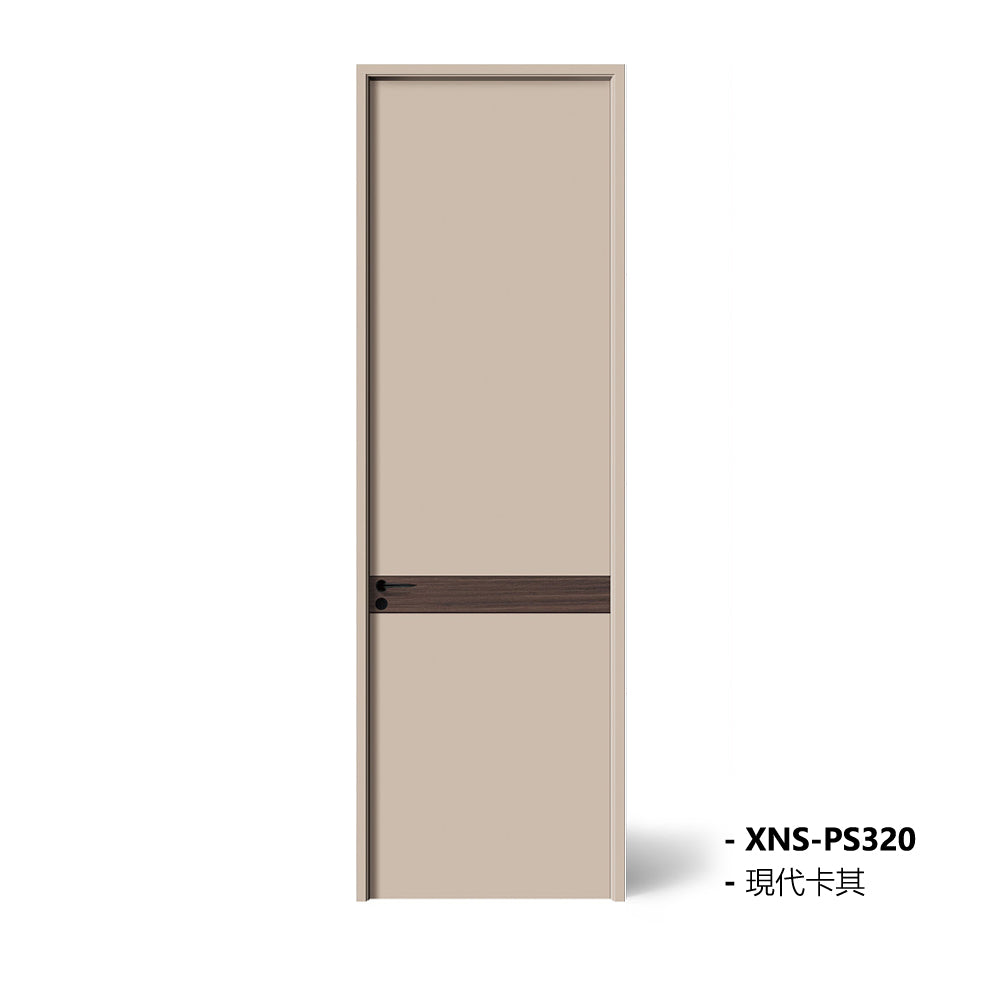 Carbon Crystal Wooden Doors Z50 (包木框和門鎖) 現代卡其+北美黑胡桃 XNS-PS320 碳晶門 實木復合門 生態門 現代簡約風格