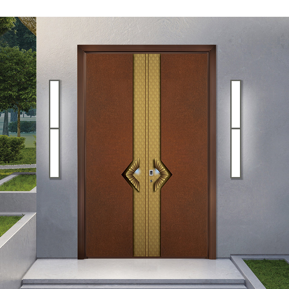 Entrance Doors 大門 入戶門 XT-301T 意式系統裝甲門 Front Doors Exterior doors 不鏽鋼大門 表面鍍銅工藝 別墅大門 包框包鎖 多色可選
