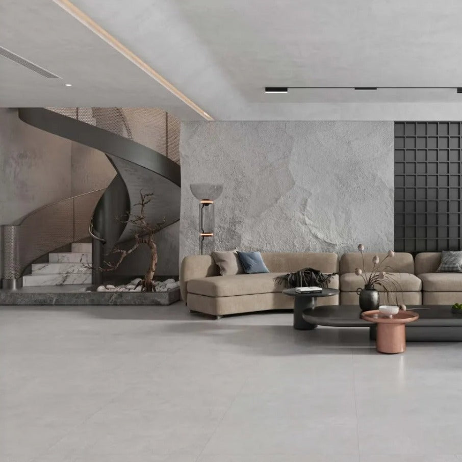 意大利設計瓷磚 Italian Design Tiles ZHG715026 75×150cm 雲羅紗灰 高級天鵝絨 通體彩坯 光澤度15°-18° Porcelain Tiles 中國佛山瓷磚 China Foshan Tiles 地磚 Floor Tiles 墻磚 Wall Tiles