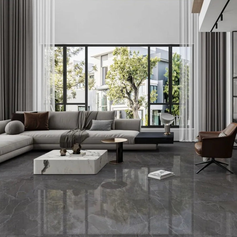 意大利設計瓷磚 Italian Design Tiles ZHJ98002 90×180cm 梵蒂岡中灰 結晶面 岩板 光澤度90° Porcelain Tiles 中國佛山瓷磚 China Foshan Tiles 地磚 Floor Tiles 墻磚 Wall Tiles