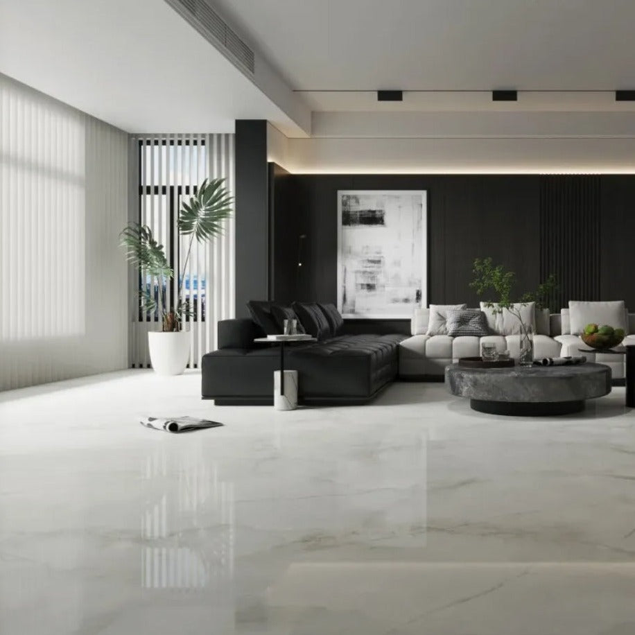 意大利設計瓷磚 Italian Design Tiles ZHJ98024 90×180cm 冰花玉白 結晶面 岩板 光澤度90° Porcelain Tiles 中國佛山瓷磚 China Foshan Tiles 地磚 Floor Tiles 墻磚 Wall Tiles