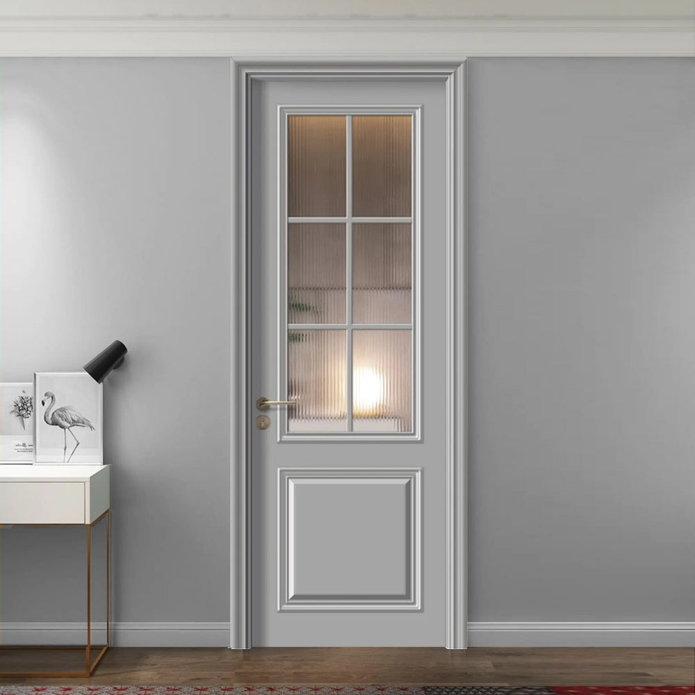 Solid Wood Doors with Painting Interior Doors Morden Style 實木焗漆門 房間門 FS-4508 圓弧造型 包門鎖 一體鎖 包門框 多色可選 法式玻璃門 現代風格 莫蘭迪色系