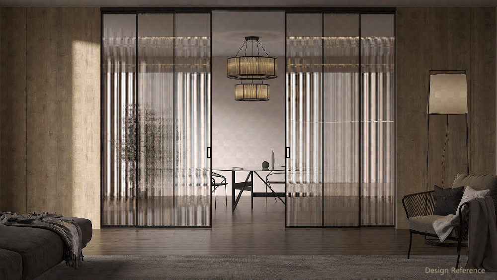 Modern Minimalist Hanging Door Sliding Door Aluminium Framed Glass Door 現代極簡門 (叁門款)三門聯動 鋁質門 極窄邊框 吊趟門 玻璃門