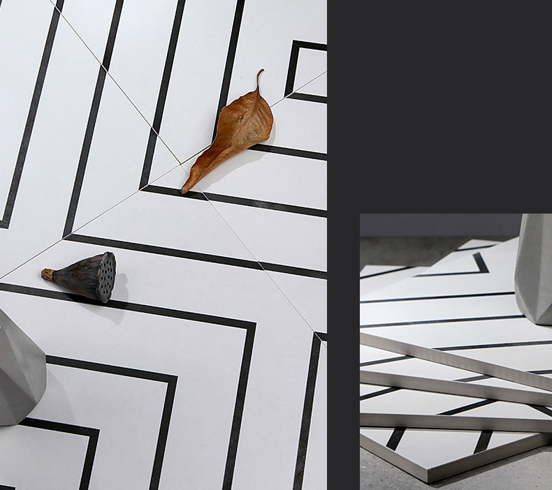 中國佛山瓷磚 China Foshan Basics 簡約北歐風格黑白啞光地磚墻磚 A3007 簡約北歐黑白花磚 30×30cm