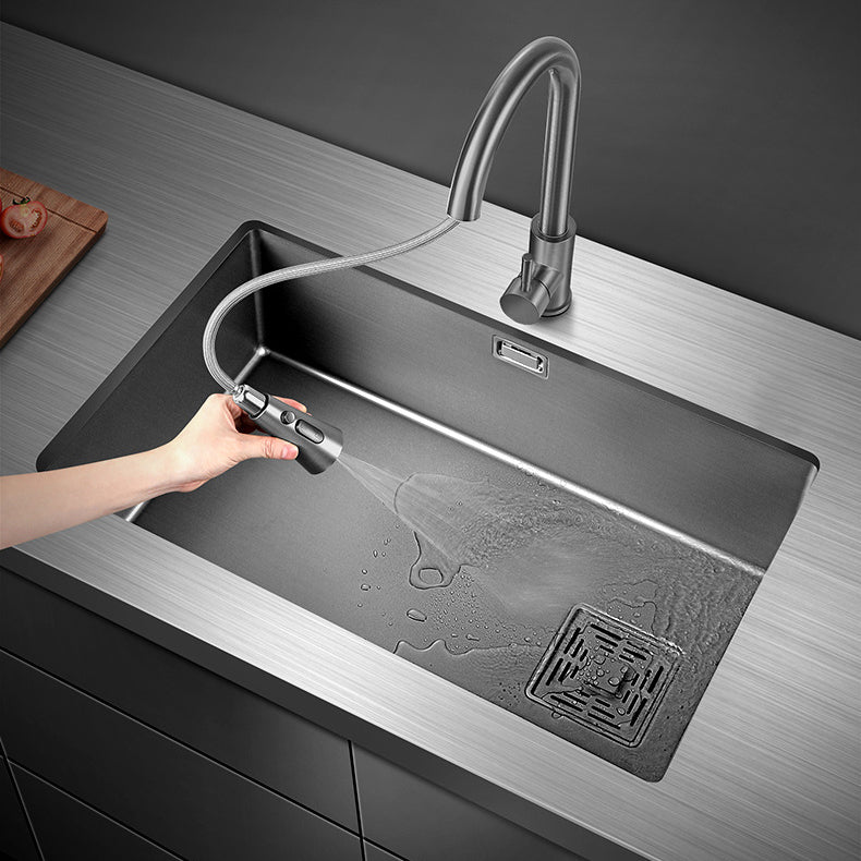 Bowl Round sink 304 Stainless Steel Undermount PVD nanotechnology kitchen Sink (包龍頭)方形水槽 304不鏽鋼水槽 納米塗層 黑色 右置落水器 防污潔淨 單槽 鋅盤 櫥櫃專用 廚房五金