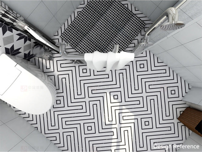 中國佛山瓷磚 China Foshan Basics 簡約北歐風格黑白啞光地磚墻磚 A3007 簡約北歐黑白花磚 30×30cm