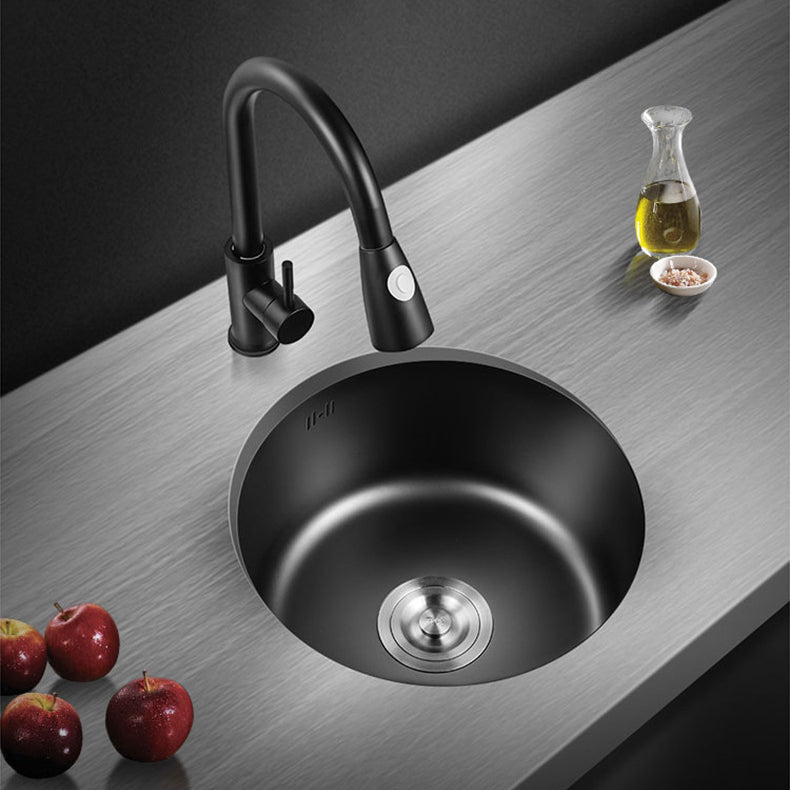 Bowl Round sink 304 Stainless Steel Undermount PVD nanotechnology kitchen Sink (包龍頭)圓形水槽 304不鏽鋼水槽 納米塗層 黑色 防污潔淨 單槽 鋅盤 櫥櫃專用 廚房五金