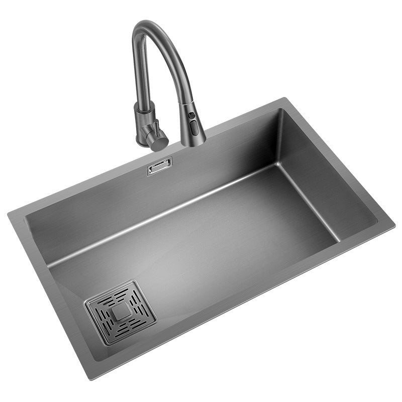 Bowl Round sink 304 Stainless Steel Undermount PVD nanotechnology kitchen Sink (包龍頭)方形水槽 304不鏽鋼水槽 納米塗層 黑色 右置落水器 防污潔淨 單槽 鋅盤 櫥櫃專用 廚房五金