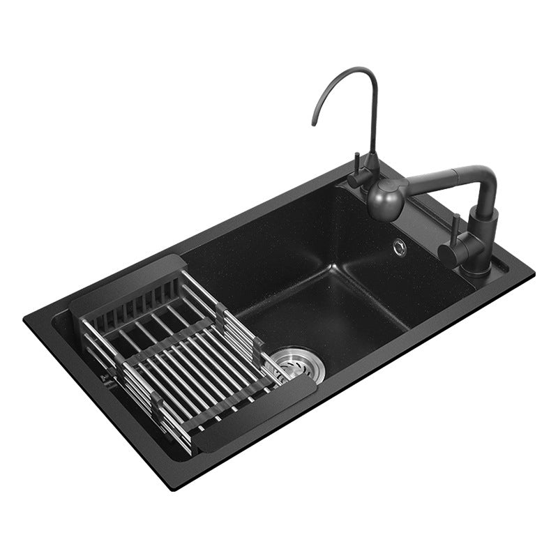 Bowl Round sink 304 Stainless Steel Undermount PVD nanotechnology kitchen Sink (包龍頭)方形水槽 304不鏽鋼水槽 納米塗層 黑色 防污潔淨 細規格單槽 跌級設計 鋅盤 櫥櫃專用 廚房五金