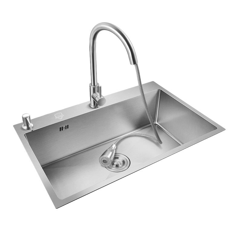 Bowl Round sink 304 Stainless Steel Undermount PVD nanotechnology kitchen Sink (包龍頭)方形水槽 304不鏽鋼水槽 納米塗層 銀色 防污潔淨 單槽 鋅盤 櫥櫃專用 廚房五金