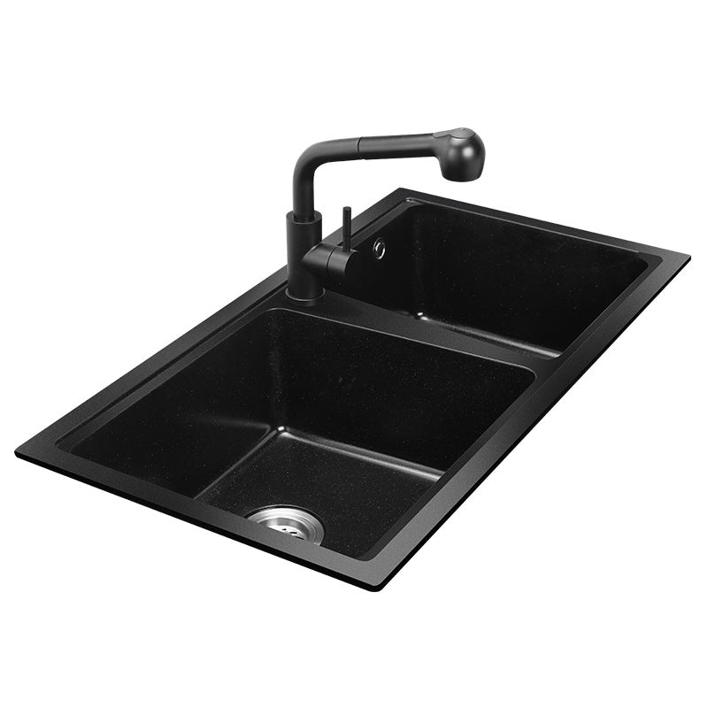 Bowl Round sink 304 Stainless Steel Undermount PVD nanotechnology kitchen Sink (包龍頭)方形水槽 304不鏽鋼水槽 納米塗層 黑色 防污潔淨 大規格雙槽 跌級設計 鋅盤 櫥櫃專用 廚房五金