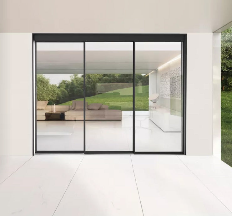 Modern Minimalist Hanging Door Sliding Door Aluminium Framed Glass Door  現代極簡門 (叁門款)三門聯動 鋁質門 極窄邊框 吊趟門 玻璃門