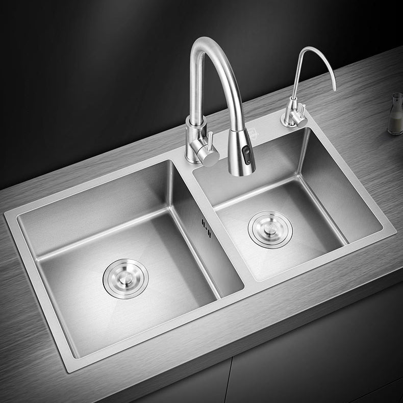 Bowl Round sink 304 Stainless Steel Undermount PVD nanotechnology kitchen Sink  （包龍頭）方形水槽 304不鏽鋼水槽 納米塗層 銀色 防污潔淨 雙槽 鋅盤 櫥櫃專用 廚房五金