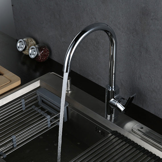 Contemporary Ceramic High-Ranking Brass Body 304 Stainless Steel Mixer Water Kitchen Sink Faucet 不鏽鋼櫥櫃水槽冷热龍頭 全銅精鑄工藝陶瓷閥芯KA-1189
