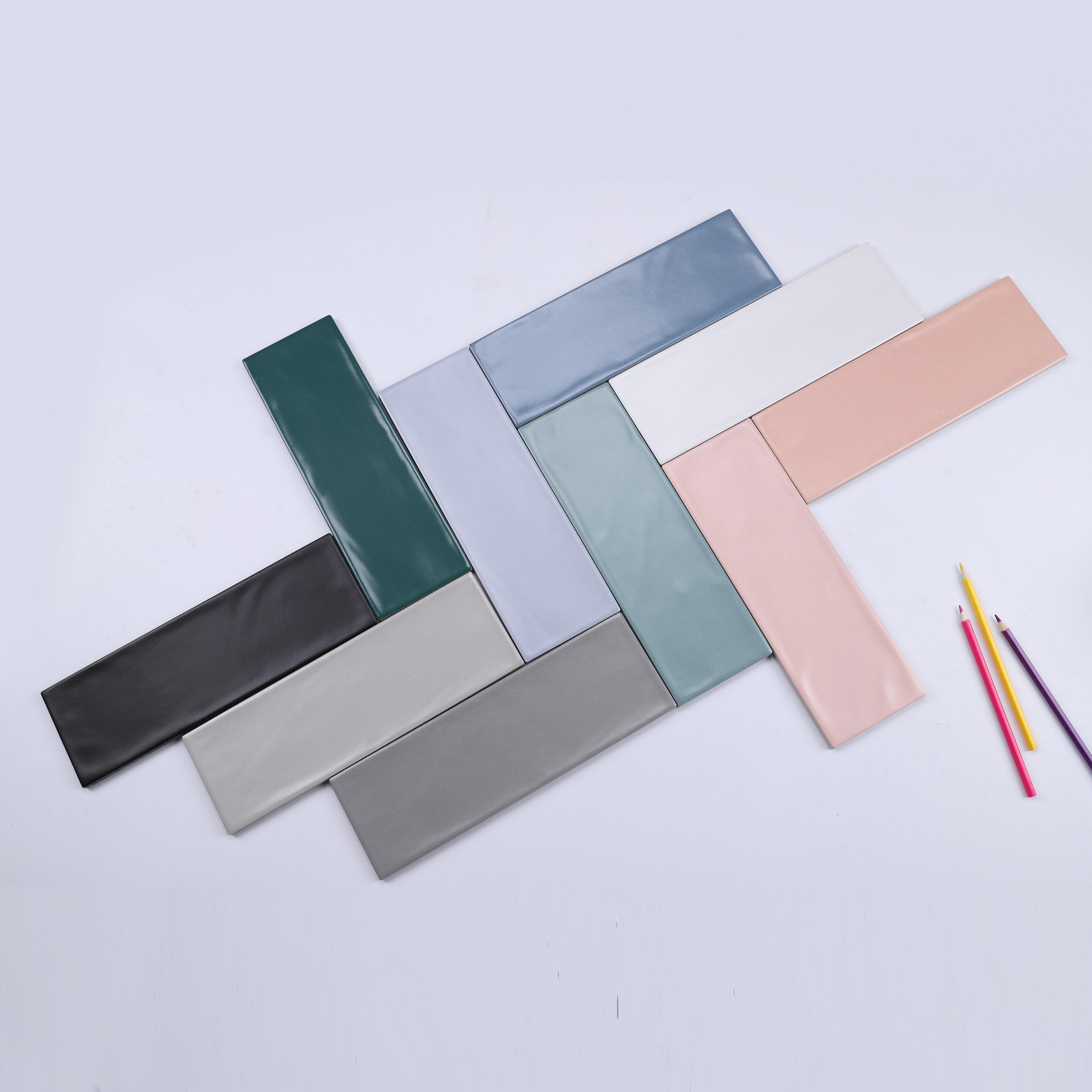 中國佛山瓷磚 China Foshan Basics 馬卡龍多彩純色啞光墻磚 MKL003淺綠10×30cm