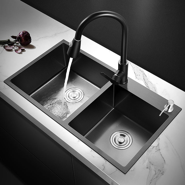 Bowl Round sink 304 Stainless Steel Undermount PVD nanotechnology kitchen Sink (包龍頭)方形水槽 304不鏽鋼水槽 納米塗層 黑色 防污潔淨 雙槽 鋅盤 櫥櫃專用 廚房五金