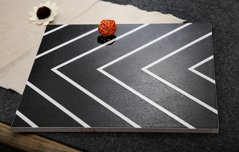 中國佛山瓷磚 China Foshan Basics 簡約北歐風格黑白啞光地磚墻磚 A3007 簡約北歐黑白花磚 30×30cm