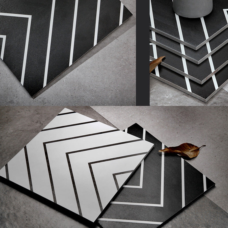 中國佛山瓷磚 China Foshan Basics 簡約北歐風格黑白啞光地磚墻磚 A3007 簡約北歐黑白花磚 30×30cm