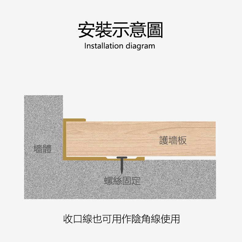 Aluminium Alloy Decorative Strip 墻板專用 鋁合金 7字型 裝飾線 修邊線 長度2.5米/條