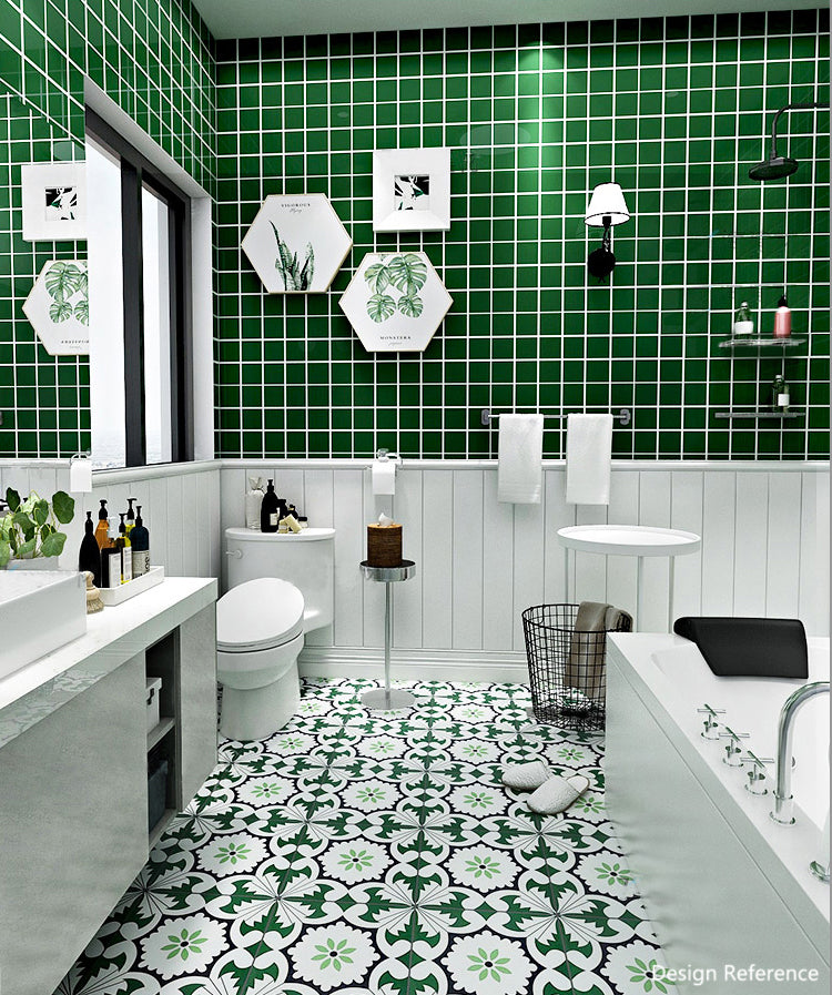 中國佛山瓷磚 China Foshan Basics 純色網紅花磚麵包磚墻磚亮光 LY0804墨綠八格純色墻磚 30×60cm