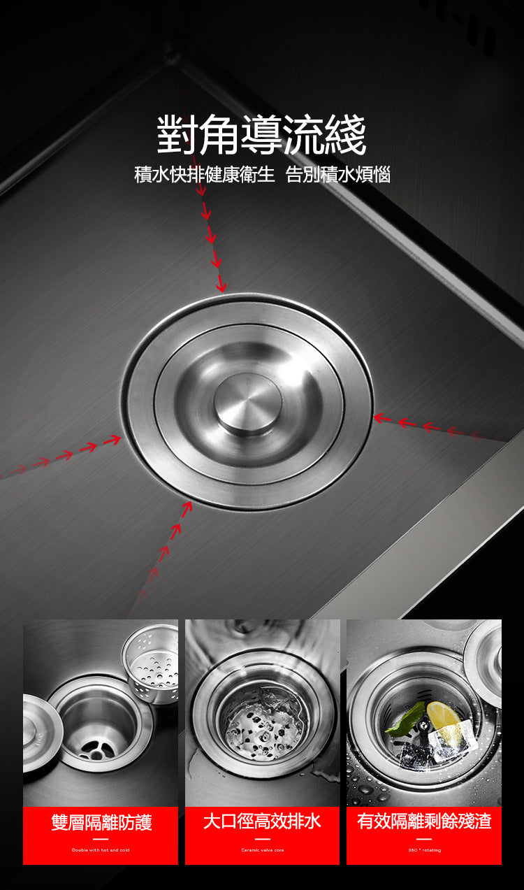 Bowl Round sink 304 Stainless Steel Undermount PVD nanotechnology kitchen Sink  （包龍頭）方形水槽 304不鏽鋼水槽 納米塗層 黑色 防污潔淨 雙槽 鋅盤 櫥櫃專用 廚房五金